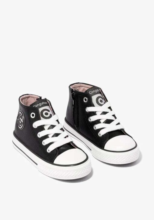 zapatilla botin negro MIS14130 MI128305 conguitos frente grande chikihuellas
