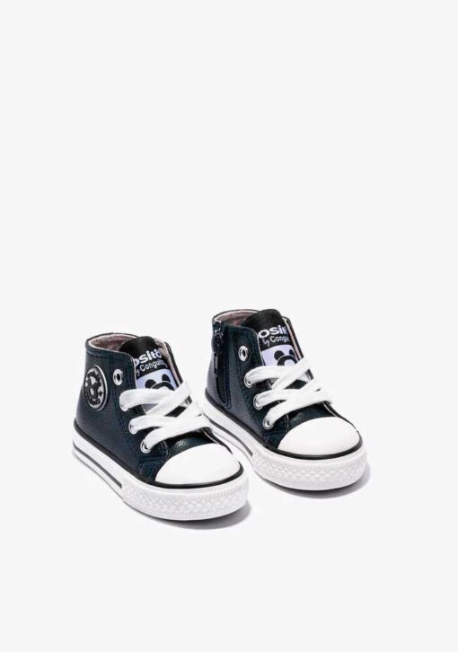 zapatilla botin negro MIS14130 MI128305 conguitos frente pequeño chikihuellas