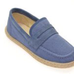 mocasin con yute de color azul jeans