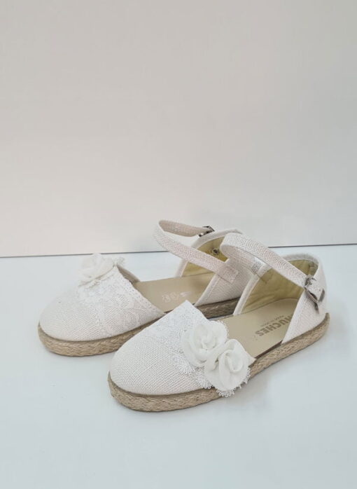 esparteña chuches blanco flor