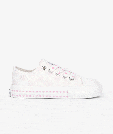 Zapatillas de Lona Solares Corazones Cordones Conguitos