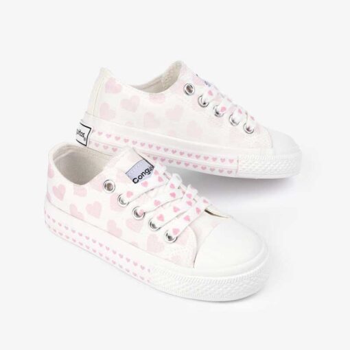 Zapatillas de Lona Solares Corazones Cordones Conguitos - Imagen 2