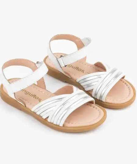 Sandalia Pala Tiras Blanca Conguitos