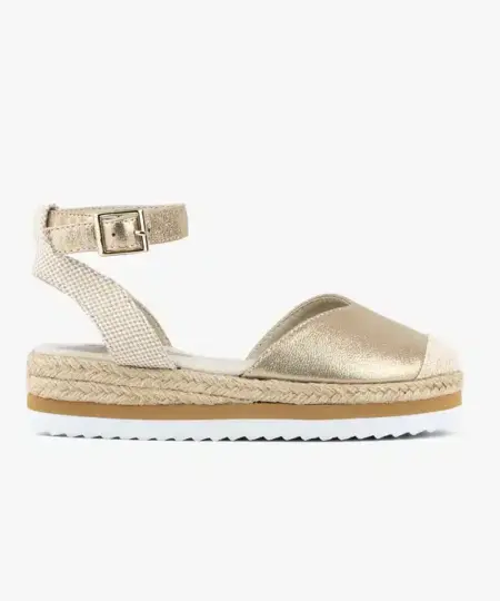 Esparteña Metalizado Platino Conguitos