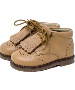 bota calzado respetuoso 11255 beige flecos piruflex cordones chikihuellas