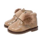bota pompom calzado respetuoso 11924 piruflex velcro beige chikihuellas