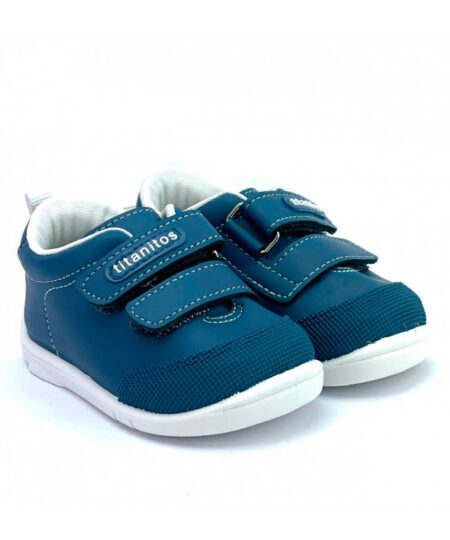 deportiva zapatilla piel b672 orso azul titanitos chikihuellas calzado respetuoso