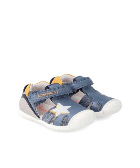 sandalia biomecanics cangrejera textil piel estrella jeans azul 232148 A chikihuellas frente par