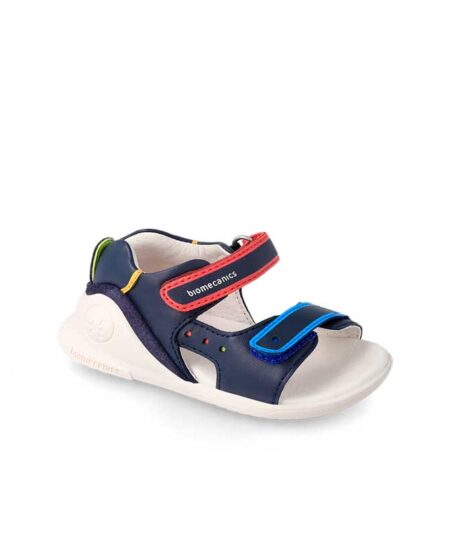 sandalia punta descubierta azul biomecanics biogateo velcro 232167 A chikihuellas frente
