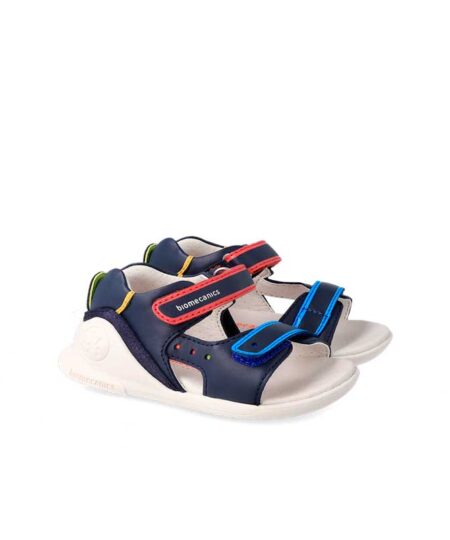 sandalia punta descubierta azul biomecanics biogateo velcro 232167 A chikihuellas frente par