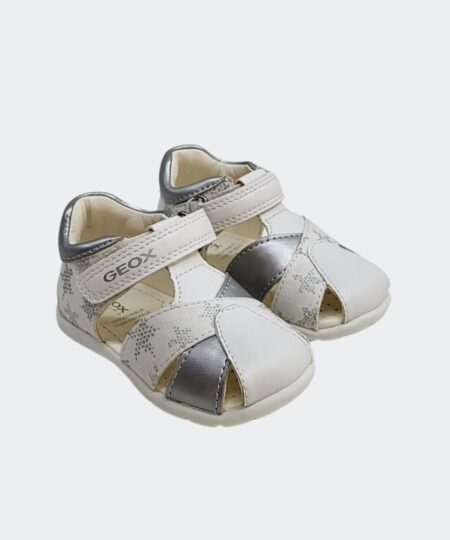 Sandalia Blanca Plata Geox