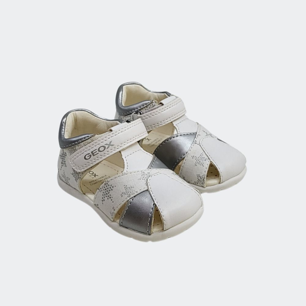 Sandalia Blanca Plata Geox