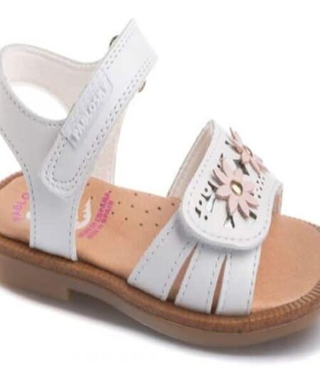 Sandalia Velcro Flores Rosa Pablosky