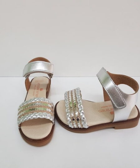 Sandalia Trenzas Plata Andanines