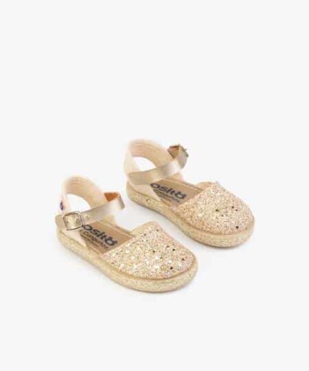 Esparteña Glitter Oro Conguitos