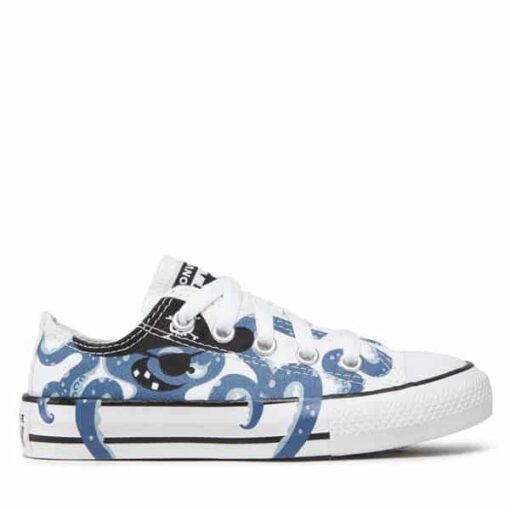 zapatillas-converse-372730c-blanca-pulpo-verano-chikihuellas-lado Lona Pulpo Blanco Converse - Imagen 2