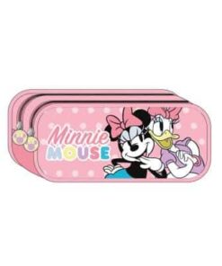 estuche dos compartimentos con cremallera de minnie y daisy