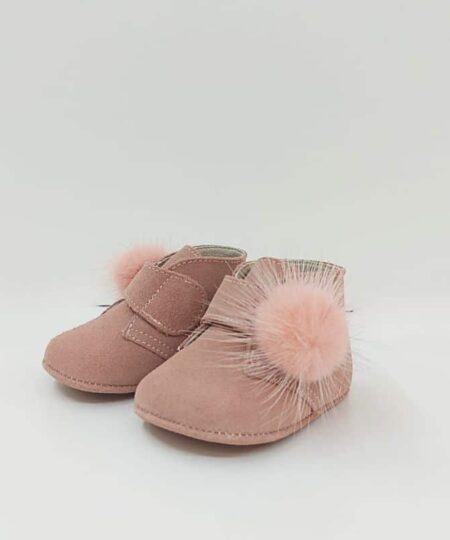 bota sin suela rosa pompom chuches