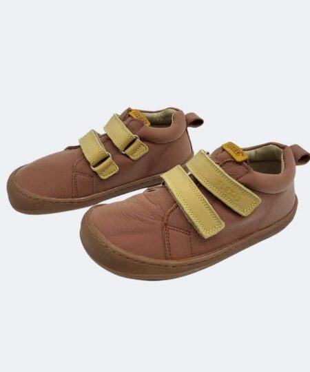 botin bajo marron piel antimanchas flexinens cierre velcro