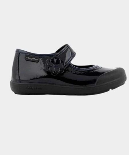 mercedita colegial lavable en lavadora en charol en color marino de la marca conguitos