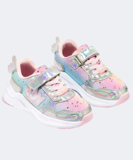 deportiva hadas con luces en glitter plata de conguitos