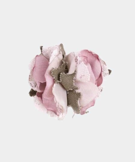 flor rosa simple para complemento de zapato comunion