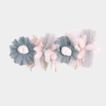 flor verde agua para zapato de comunion