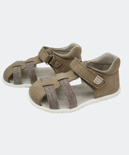 sandalia lino marron pirufin