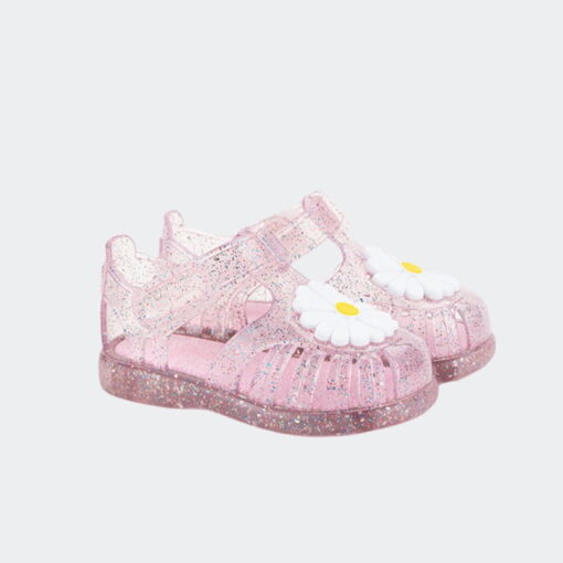 cangrejera-transparente-multi-igor-flor-rosa-lado-chikihuellas Cangrejera Tobby Flor Rosa Igor - Imagen 2