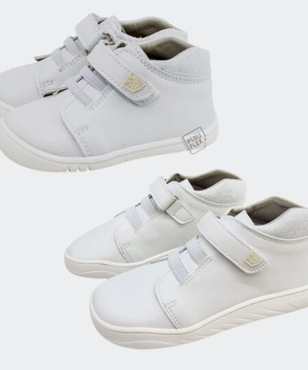 botin barefoot blanco calzado respetuoso de la marca pirufin