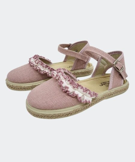 esparteñas volantes maquillaje vulpeques con cierre de hebilla