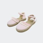 Esparteñas puntilla rosa vulpeques con cierre de hebilla