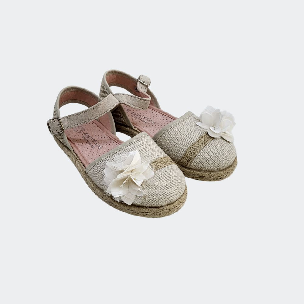 Esparteña Lino Beige Flor Zapy