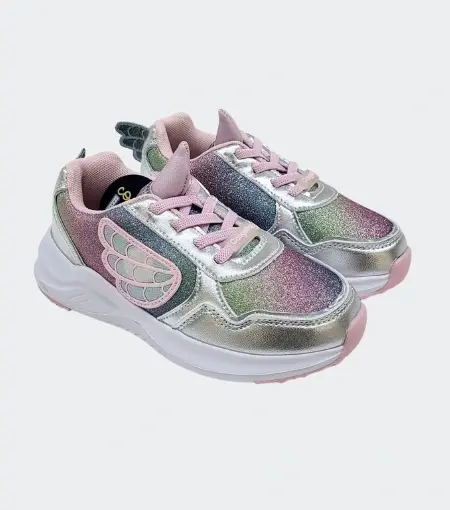 Deportiva Luz Unicornio Plata Conguitos