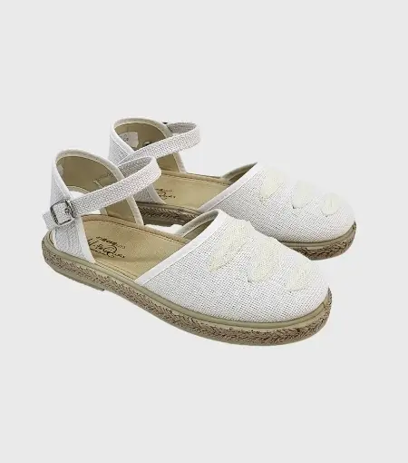 Esparteña Blanco Cinta Tul Vulpeques